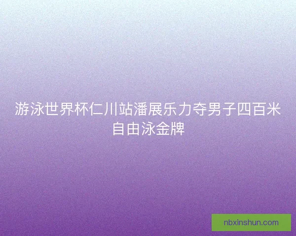 游泳世界杯仁川站潘展乐力夺男子四百米自由泳金牌
